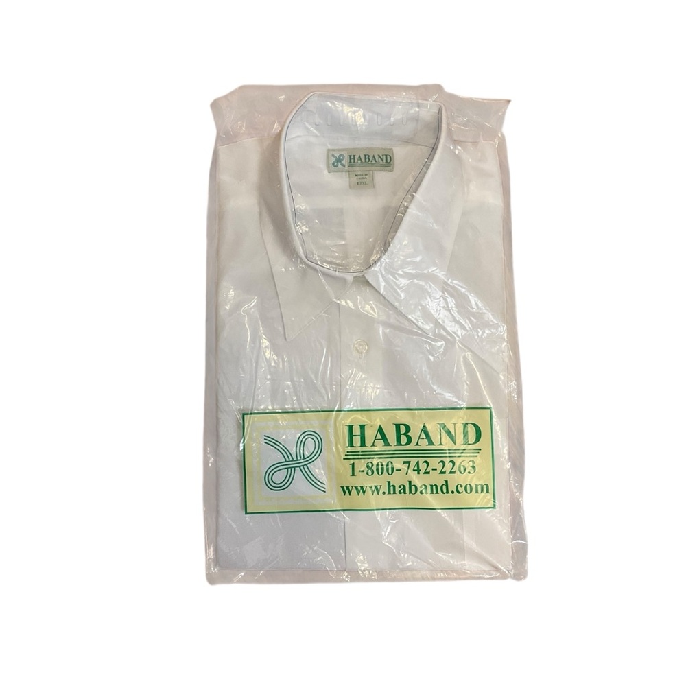 HABAND sz 17 (XL) Crisp White Collared Shirt